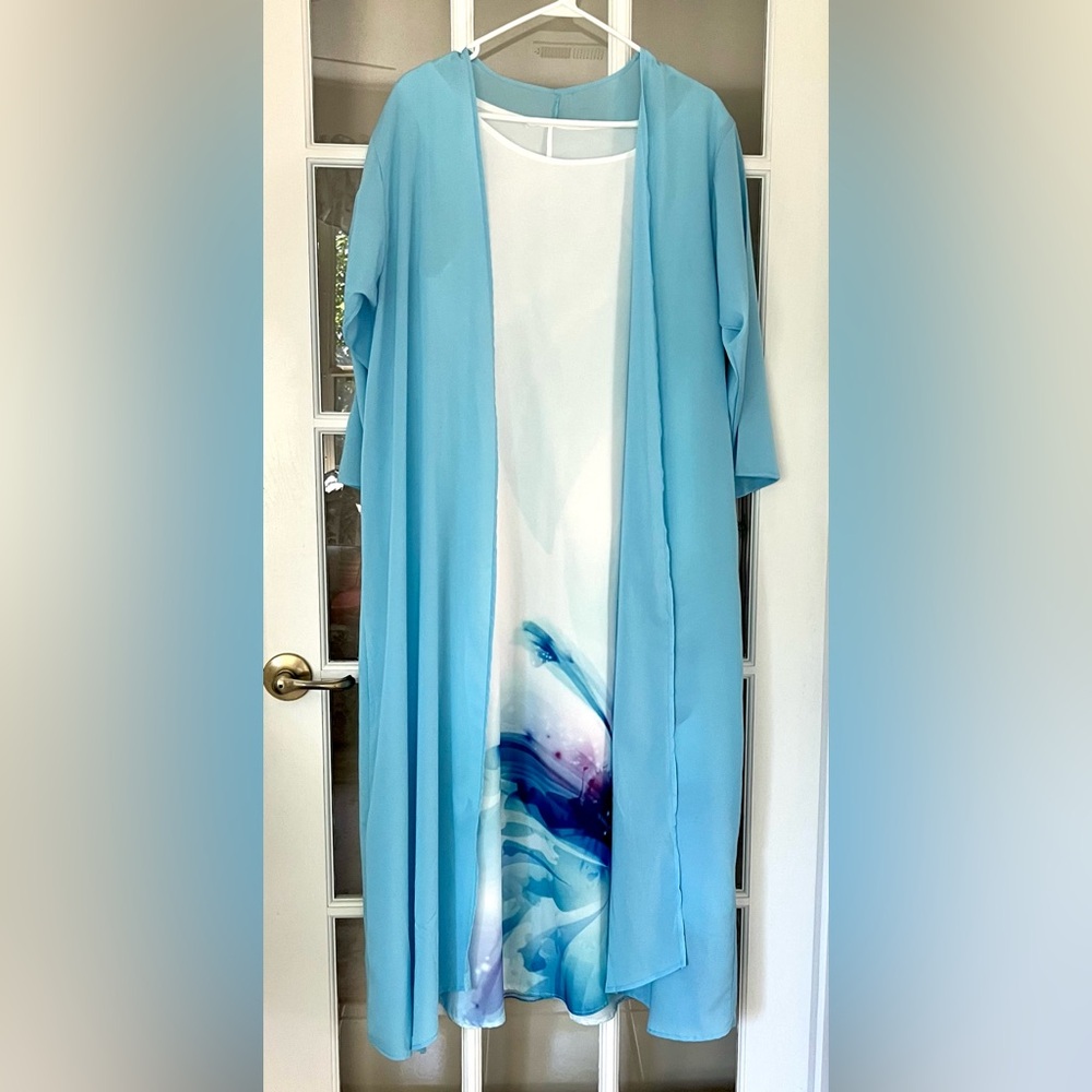 Two-Piece Maxi Dress with Artistic Design
